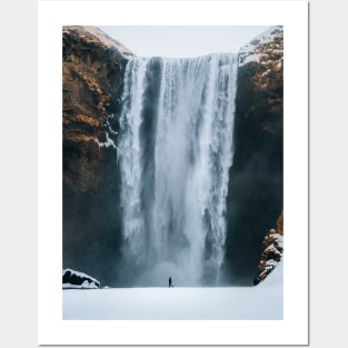 Snowy Waterfall Posters and Art